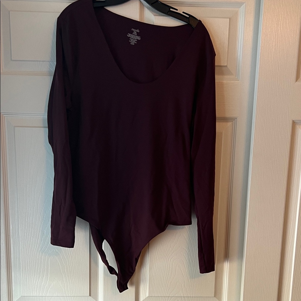 nuuds Deep Burgundy Long Sleeve Bodysuit
